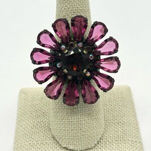 Sorrelli Crystal Flower Band Ring